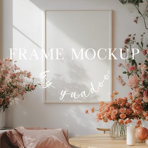 Preppy Print Rahmen Mockup, Din A Funky Poster Mockup, Photoshop Maximilist Rahmen, Shabby Chic Wand Kunst Display für Künstler, PSD Vorlage