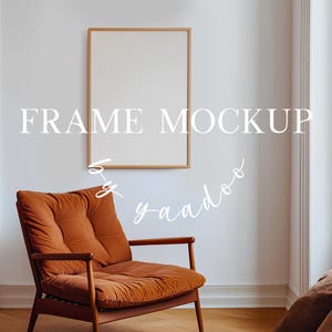 Vertical Frame mockup, Interior frame mockup, Digital Mockup, Wood Frame Mockup for DIN A Print, Realistic Frame Mockup, Photoshop Template