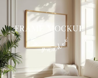 DIN A Landscape Frame Mockup for Photoshop, Horizontal Frame Mockup PSD Template for Art and Prints, Digital Frame Mockup Template