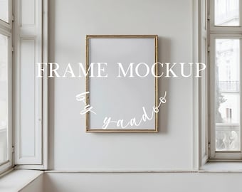 DIN A Vertical Frame Mockup, Frame Template for Photoshop, Wood Frame PSD for Prints and Artwork, Minimalist Frame mockup
