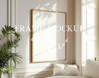 DIN A Vertical Frame Mockup, Frame Template for Photoshop, Wood Frame PSD for Prints and Artwork, Side View Frame Mockup