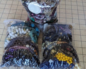 Vintage costume jewelry bulk lot | 630 grams | mixture of newer and vintage jewelry from different eras | all bags have a good mix