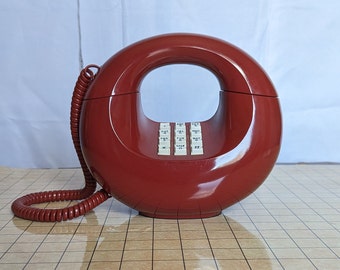 Rundes Retro Mid Century Modern Donut Telefon in nahezu perfektem Zustand - funktioniert