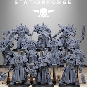 Corrupted Socratis 10 Minis + Bases - Chaos - Station Forge - 40k Heroic - Grimdark Wargame Proxies - Tabletop - DnD - RPG - Painting Minis