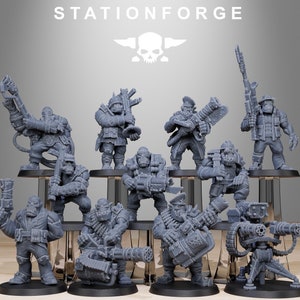 Orkaz Team Fighters 11 Minis + Bases - Orcboys Heavy Infantry - Station Forge - 40k Heroic - Grimdark Wargame Proxies - Tabletop - DnD - RPG