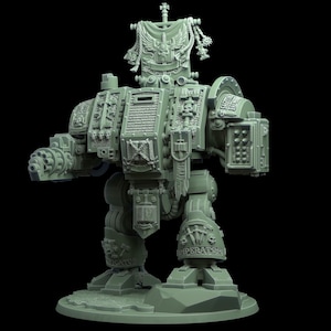 Silver Wardens Inquisition Dread Box Miniature – Grimdark Sarcophagus Mech Walker for GK 40K - Wargame - TTRPG - RPG - 16K
