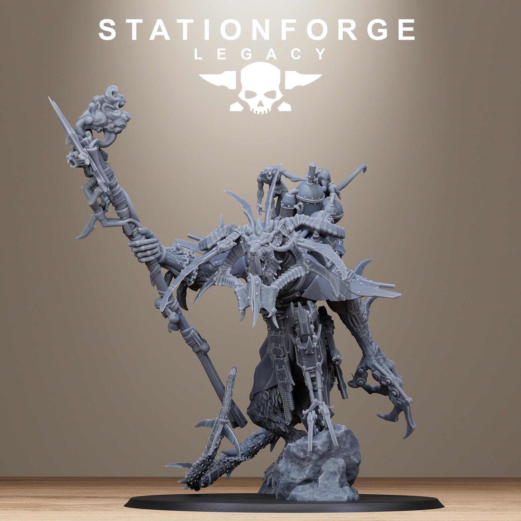 Rotfang Vermin King Miniature | Ratmen Warlord for Grimdark Fantasy & Tabletop Wargames | Station Forge Legacy - 16K - Tabletop - DnD - RPG