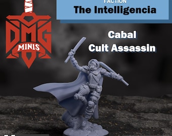 Cabal Cult Assassin Resin Miniature | Inquisitive Master Assassin Slayer | DMG Minis - 40k - Grimdark Wargame Proxies - Tabletop - RPG - 16K