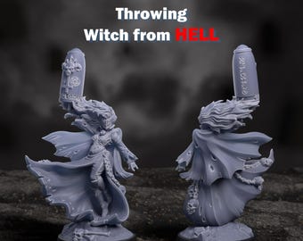 Trench Fiends Missile Witch | Hell Crusade Artillery Nuke Caster | DMG Minis - Grimdark Wargame Proxies - Tabletop - DnD - RPG - 16K