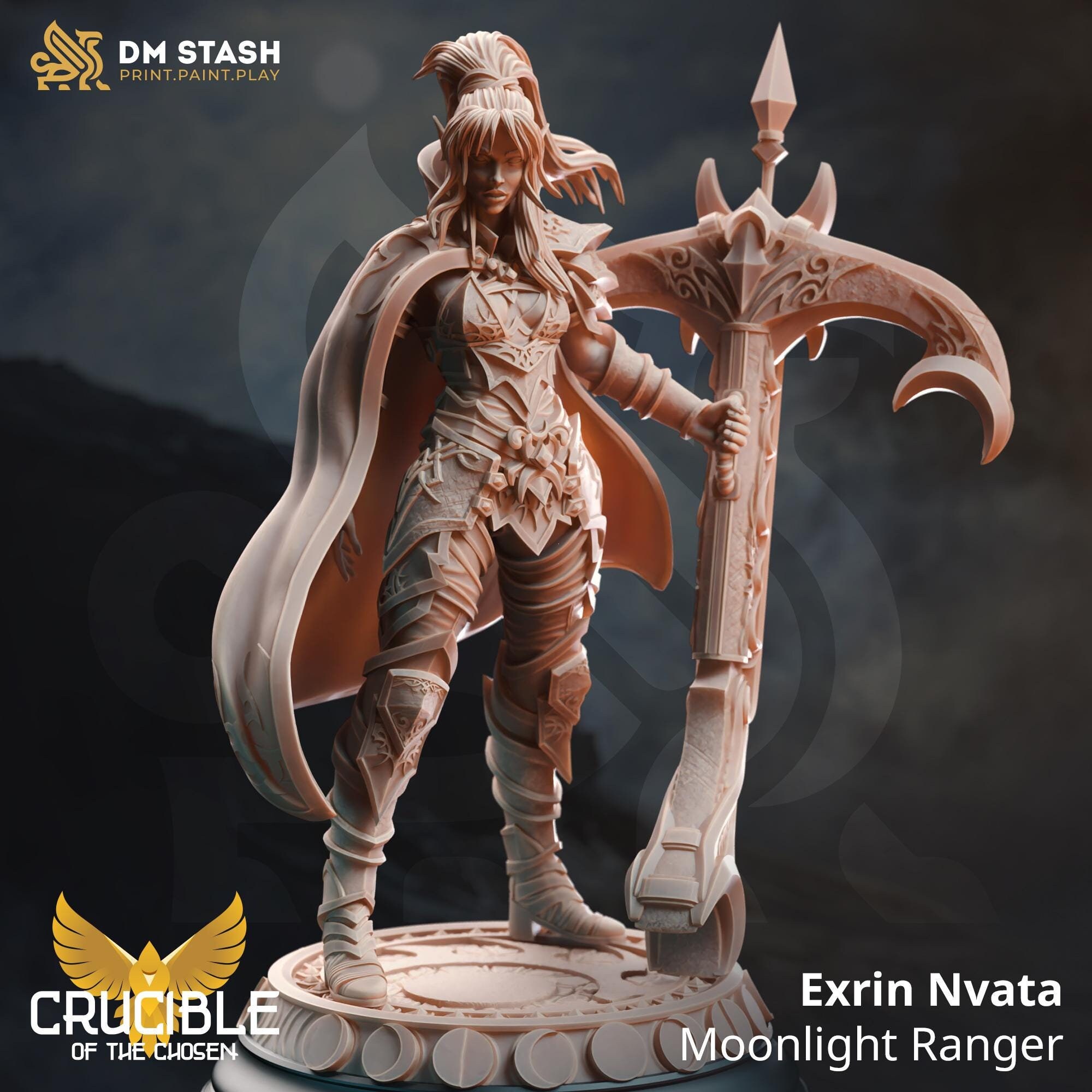 Female Elf Moonlight Ranger - Exrin Nvata DM Stash Miniature