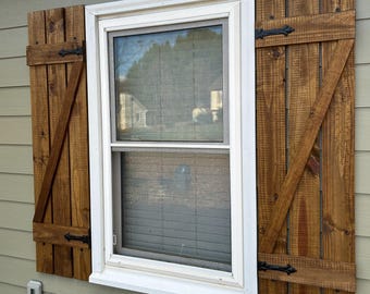 Rustic Farmhouse Wood Shutters, Interior Exterior Window Shutters, Custom Size Barn house Decor