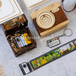 Personalisierter Foto-Geschenk-Filmrolle Schlüsselanhänger | Personalisierter Schlüsselanhänger mit Ihren Fotos | Ideales individuelles Geschenk