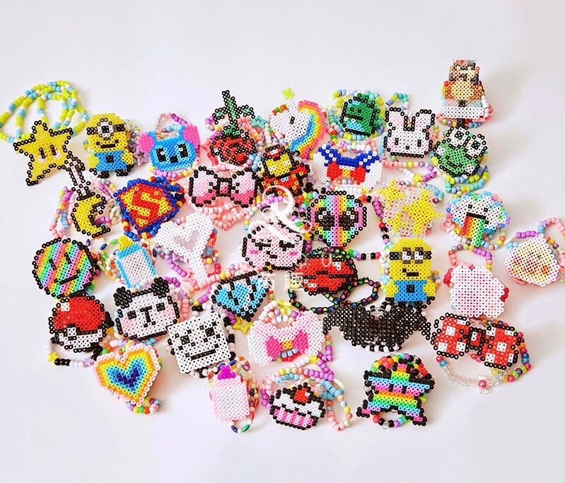 Adult Perler Pacifiers Rave LED Pacifier Perler Necklace Light up