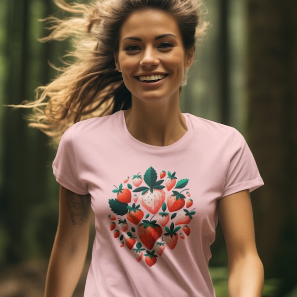 Strawberry Shirt | Strawberry Tshirt | Fruit Tee | Botanical Shirt | Garden Shirt | Strawberries Gift | Cottagecore Shirt | Gift for Her