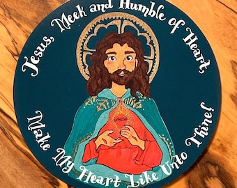 Jesus Humble of Heart • Magnet | Sacred Heart | Heart of Jesus | Handrawn Catholic Artwork | Christian Magnets
