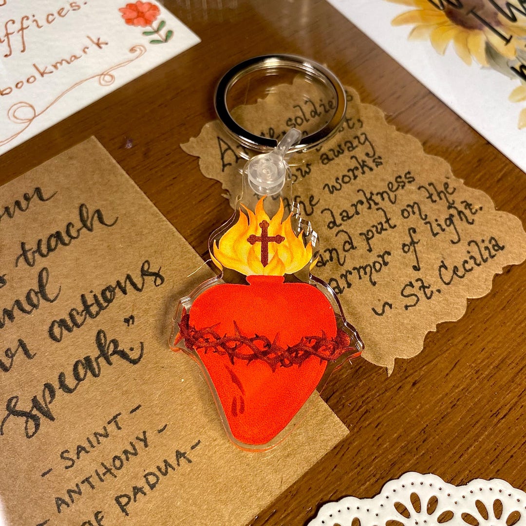 Sacred Key Chain Sacred Heart • Acrylic Keychain | Heart of Jesus | Catholic Devotions ...