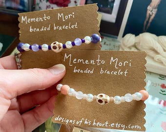 Memento Mori • Beaded Stretch Cord Bracelet