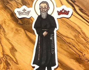 St. Maximilian Kolbe • Clear Vinyl Sticker