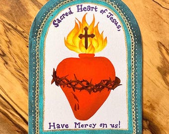Sacred Heart • Static Window Cling | Reusable Window Sticker
