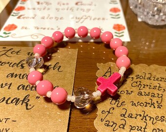Immaculate Heart Single Decade Rosary  • Stretch Cord Bracelet