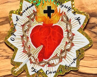 Surrender Novena • Gold Vinyl Glitter Sticker