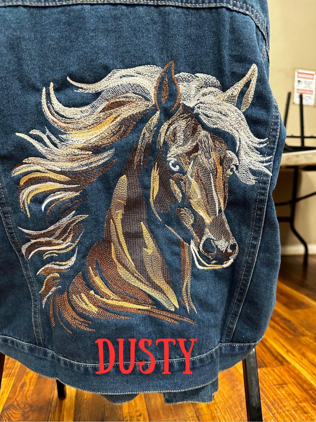 Embroidered Horse Denim Jacket - Etsy Embroidered Horse Denim Jacket - Etsy