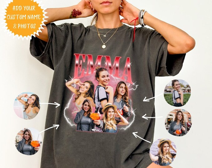 Custom Photo Face Shirt, Custom Bootleg Rap Tee, 90s Bootleg Shirt, Bachelorette Party, Shirt With GF Face