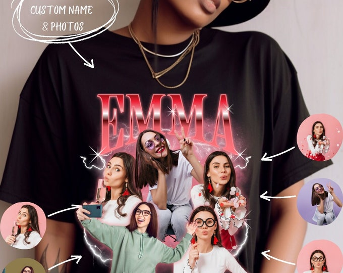 Custom 90s Bootleg Shirt, Custom Shirt With GF Faces, Custom Bootleg Tee, 90s Rap Tshirt, Custom Photo Shirt
