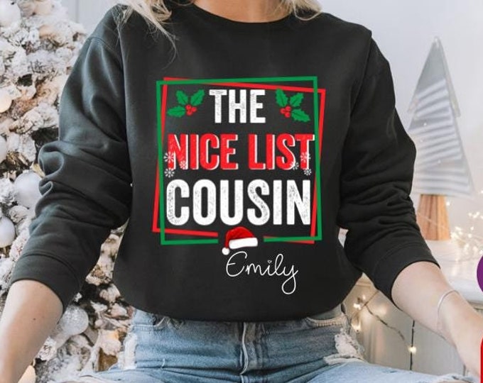 Funny Cousin Christmas Quotes Christmas Shirts, Custom Matching Christmas Family Shirts, Christmas Party Shirt, Toddler Holiday Sweatshirts