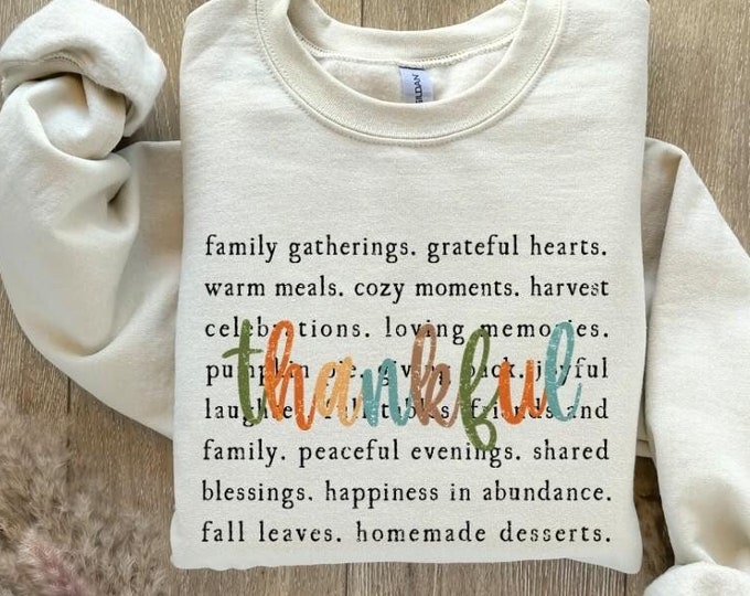 Autumn Thankful Sweatshirt, Thanksgiving shirt, Trendy Fall Shirts, Fall Sweatshirt, Thanksgiving Vibes
