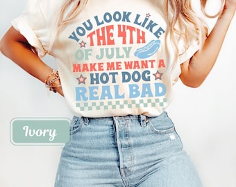 4Th Of July Make Me Want a Hot Dog Shirt | Funny 4Th July Shirt | 4Th July Shirt Women | Independence Day Shirt | Merica Shirt