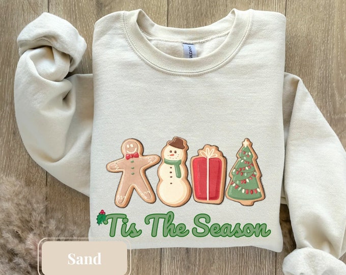 Gingerbread Cookie Winter Shirt, Christmas Sweatshirt, Cookie Lover Funny Christmas Sweatshirt, Cute Winter Holiday Party Shirt