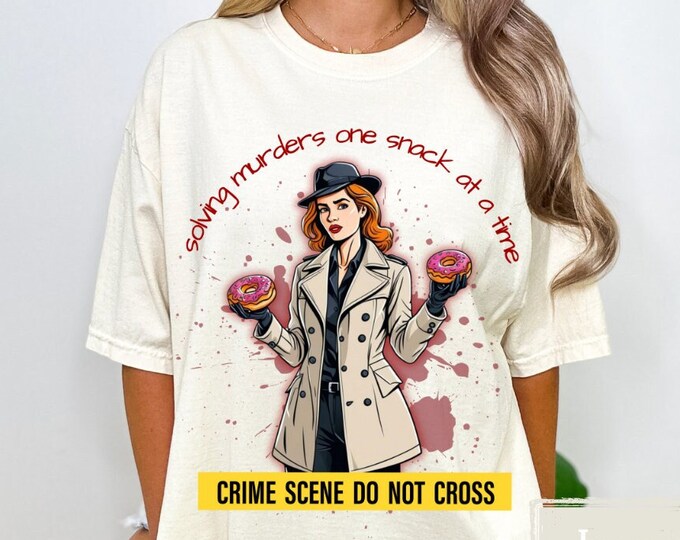 Solving Murders One Snack At A Time, Murder Mystery, Detective Tshirt, Funny Shirt, Birthday Gift, Combination Tshirt & Sweatshirt