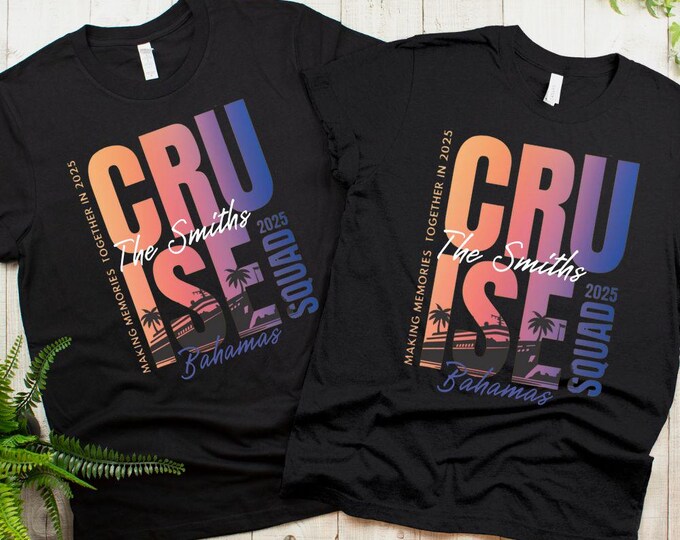 Custom Family Cruise Squad Shirts 2025 – Matching Cruise Vacation Tees | Cruise Squad 2025, Bachelorette, Birthday Trip, Family Anniversary