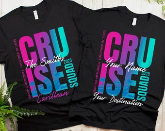 Personalized Family Cruise Squad Shirts 2025 – Matching Cruise Vacation Tees | Cruise Squad 2025, Bachelorette, Birthday Trip, Anniversary