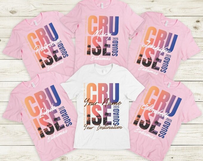 Custom Bachelorette Cruise Squad Shirts 2025 – Matching Cruise Vacation Tees | Cruise Squad 2025, Birthday Trip, Family Anniversary