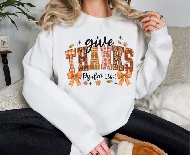 Give Thanks Comfort Colors Christian Shirt, Christian apparel, Christian gifts, Fall sweatshirt, Christian hoodie, Jesus Sweatshirt