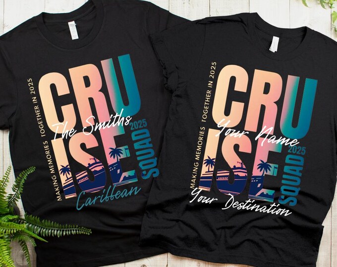 Personalized Family Cruise Squad Shirts 2025 – Matching Cruise Vacation Tees | Cruise Squad 2025, Bachelorette, Birthday Trip, Anniversary