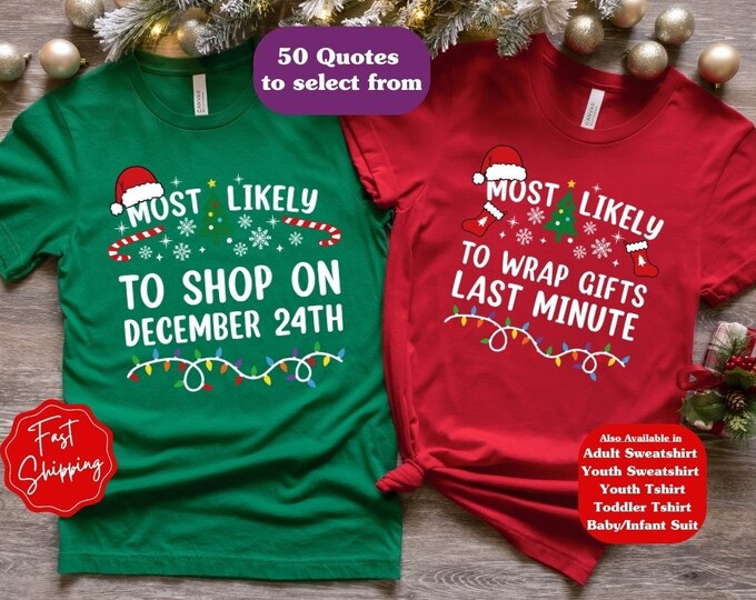 Couples Matching Christmas Shirts, Custom Matching Christmas Family Shirts, Couples Shirt, Christmas Party Shirt, Funny Family