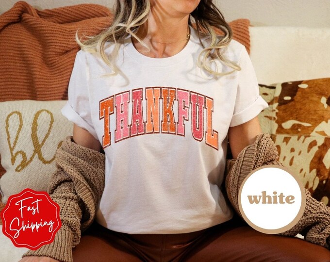 Retro Thankful Shirt, Thanksgiving shirt, Fall Shirt, Fall Sweatshirt, Pumpkin Shirt, Pumpkin Sweatshirt, Thanksgiving Vibes