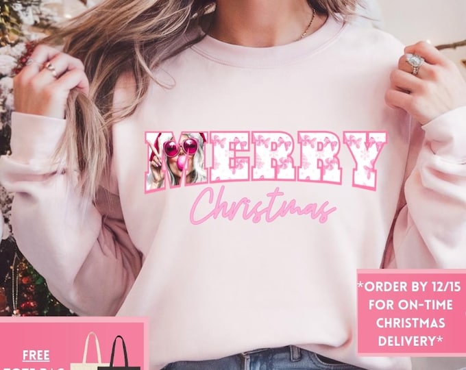 Merry Christmas Retro Christmas Coquette Bow Mrs Clause Sweatshirt, Christmas Shirt, Girly Christmas, Funny Christmas Gift, Trendy Shirts
