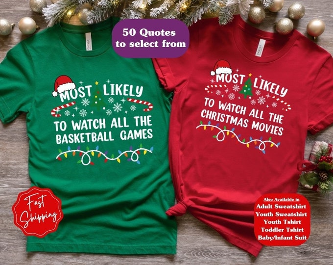 Couples Matching Christmas Shirts, Custom Matching Christmas Family Shirts, Couples Shirt, Christmas Party Shirt, Funny Family