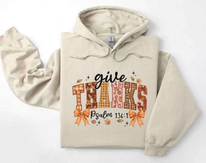 Give Thanks Psalm 136:1 Comfort Colors Christian Shirt, Christian apparel, Christian gifts, Fall sweatshirt, Christian hoodie, Jesus