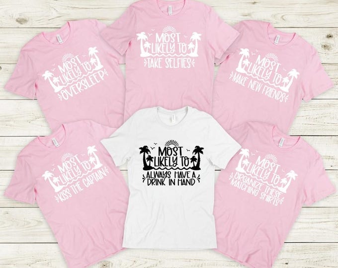 Custom Family Cruise Shirts 2025 – Matching Cruise Vacation Tees | Most Likely To, Bachelorette, Birthday Trip, & Family Anniversary Shirts
