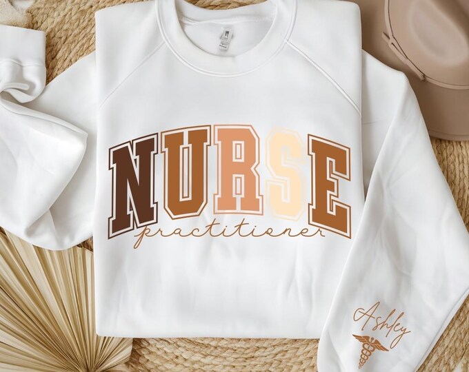 Custom Nurse Practitioner Black History Month Sweatshirt Nurse Sweatshirt Customizable Sweatshirt, NP Graduation Gifts