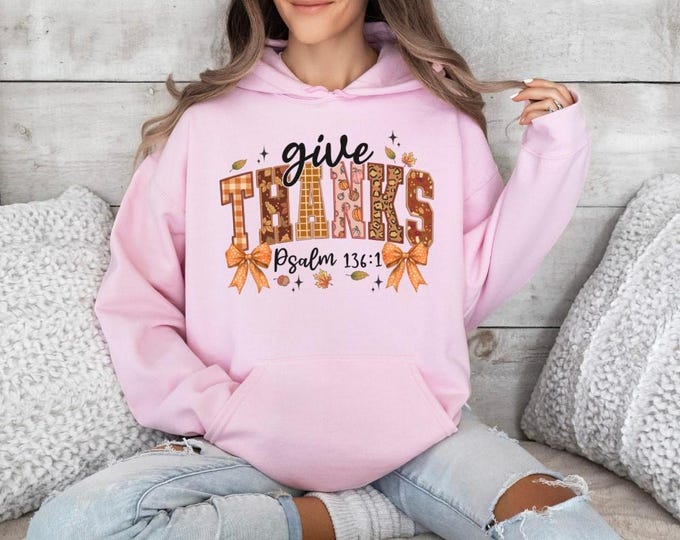Give Thanks Comfort Colors Christian Shirt, Christian apparel, Christian gifts, Fall sweatshirt, Christian hoodie, Jesus Sweatshirt