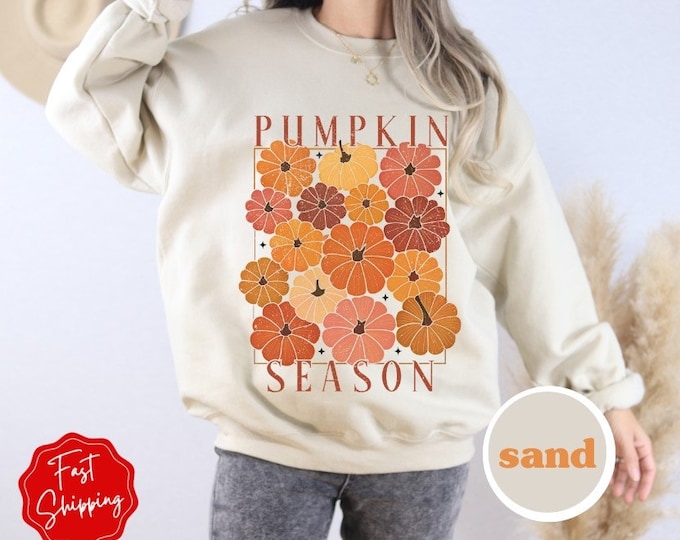 Retro Pumpkin Season Sweatshirt, Thanksgiving shirt, Fall Shirt, Fall Sweatshirt, Pumpkin Shirt, Pumpkin Sweatshirt, Thanksgiving Vibes