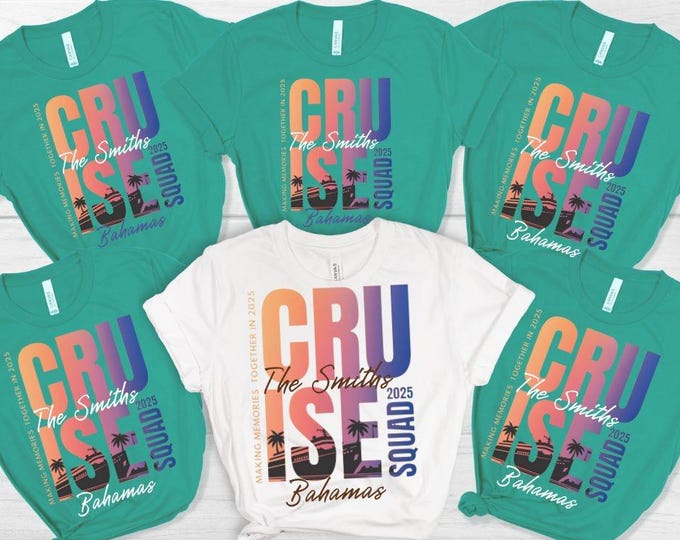 Custom Family Cruise Squad Shirts 2025 – Matching Cruise Vacation Tees | Cruise Squad 2025, Bachelorette, Birthday Trip, Family Anniversary