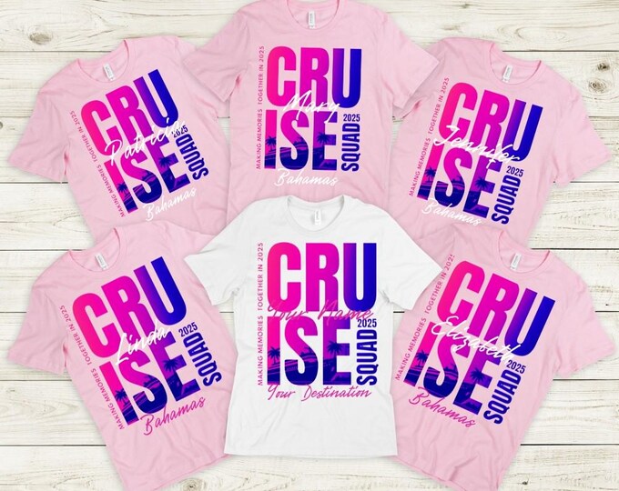 Custom Family Cruise Squad Shirts 2025 – Matching Cruise Vacation Tees | Cruise Squad 2025, Bachelorette, Birthday Trip, Family Anniversary