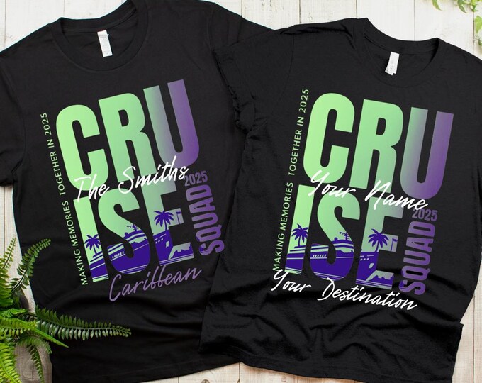 Personalized Family Cruise Squad Shirts 2025 – Matching Cruise Vacation Tees | Cruise Squad 2025, Bachelorette, Birthday Trip, Anniversary